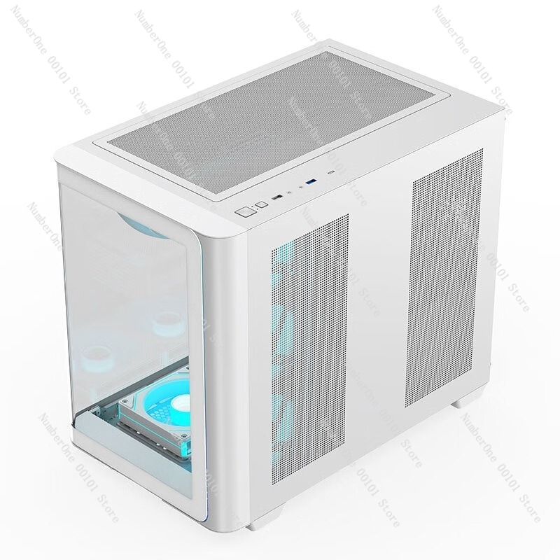 Pc Chassis - เคสคอมพิวเตอร์ตั้งโต๊ะกระจกโค้งพาโนรามา ATX Mid Tower สำหรับเล่นเกม พร้อมหน้าต่างด้านข้างแบบมองเห็นได้เต็มที่