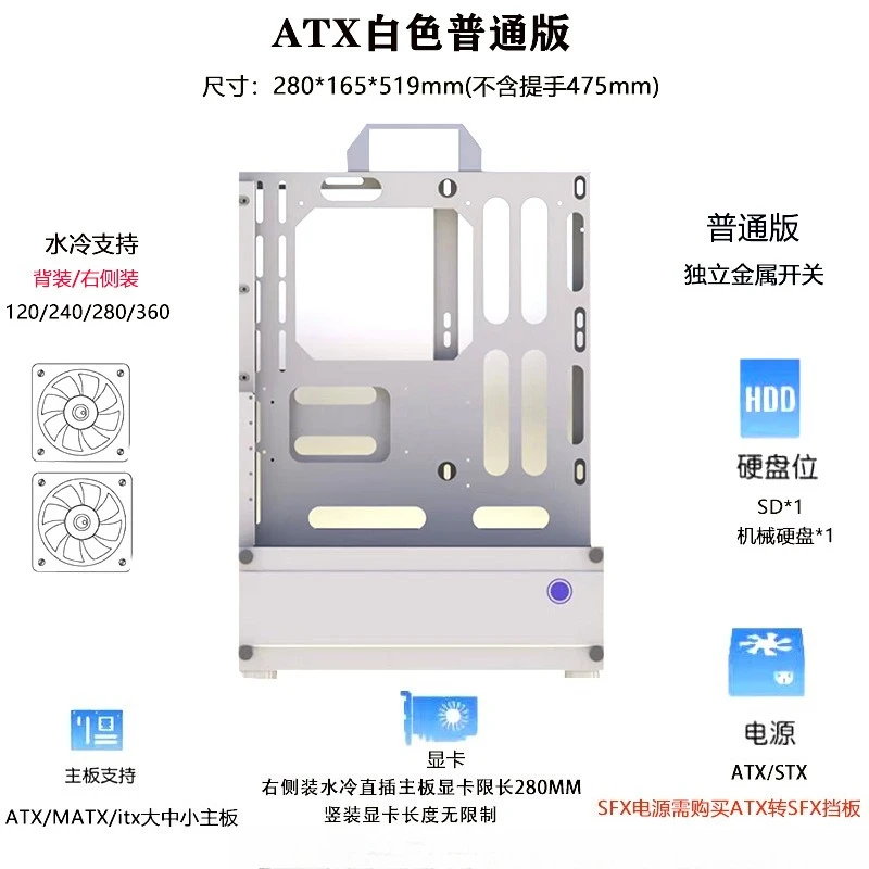 เคสคอมพิวเตอร์แบบเปิด 240/360  - Pc Chassis บทวิจารณ์และราคา